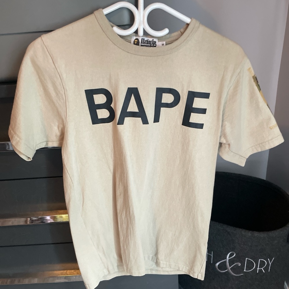BAPE cream tee with Camo